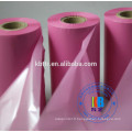 Les étiquettes de soin en satin de taffetas en tissu lavent un ruban de code à barres avec une imprimante couleur rose
